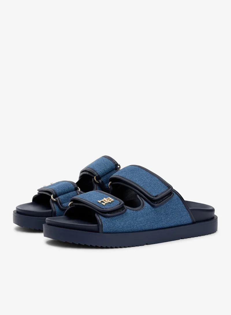 TOMMY HILFIGER  Denim Monogram Double Strap Sandals for Women | Best Price UAE